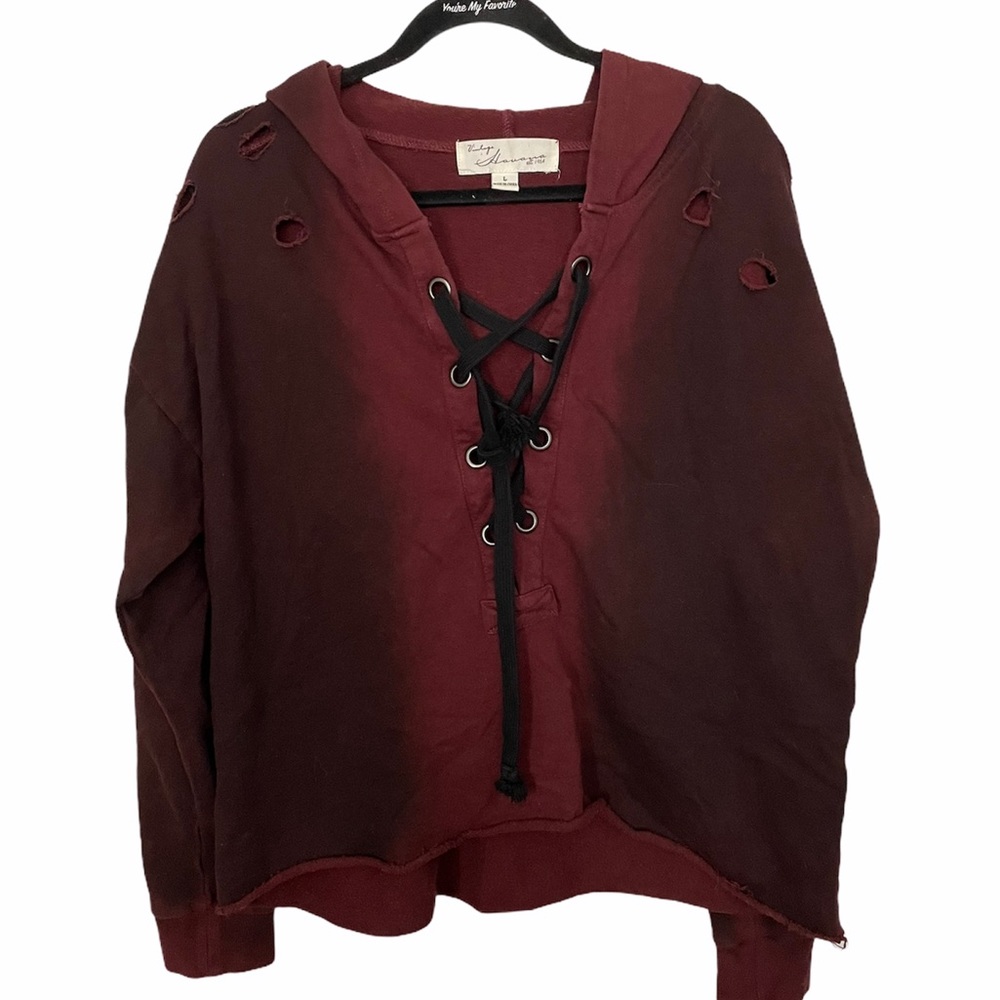 Vintage Havana distressed hooded sweatshirt.